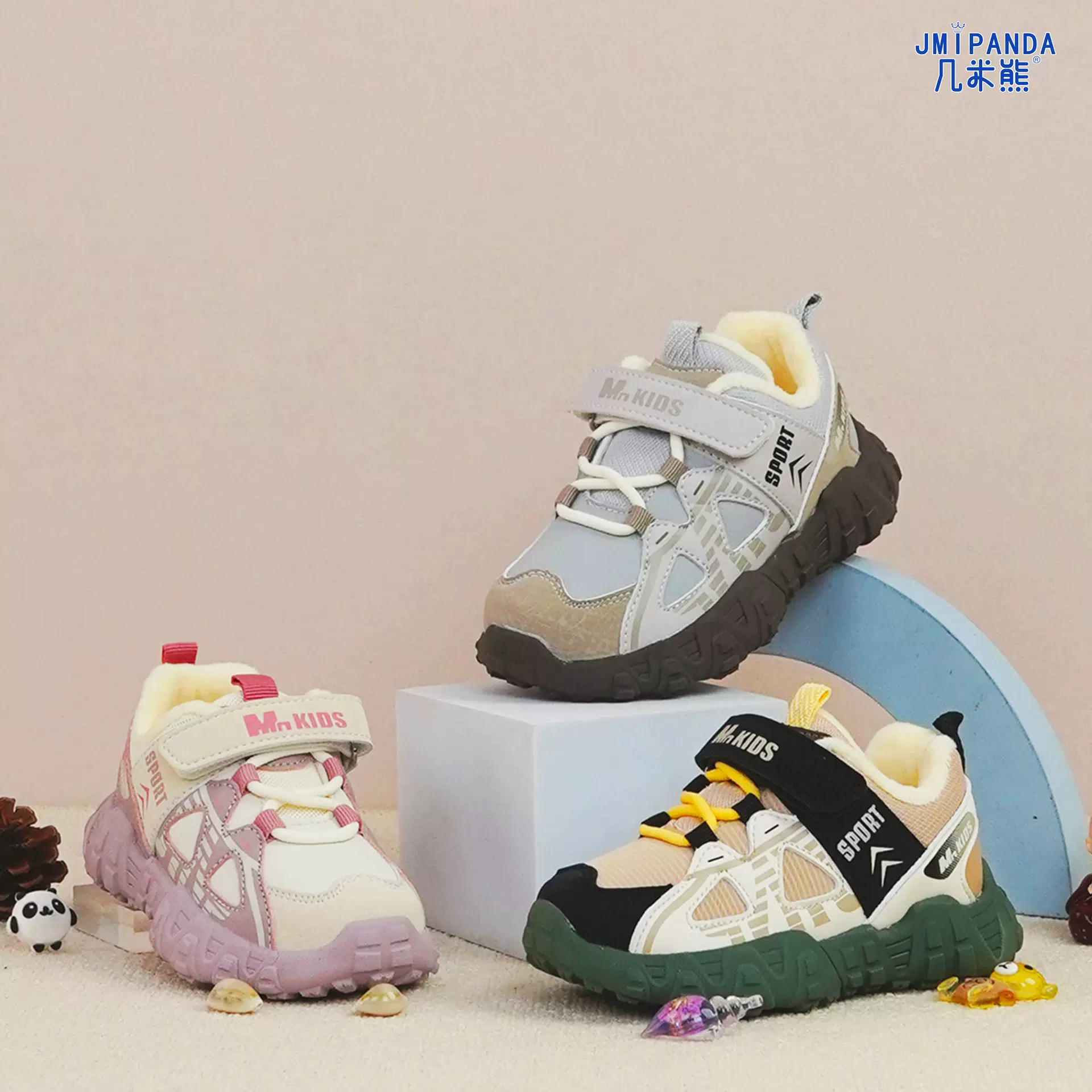 几米熊儿童棉鞋女童加绒加厚款运动鞋冬季新款男童百搭宝宝学步鞋