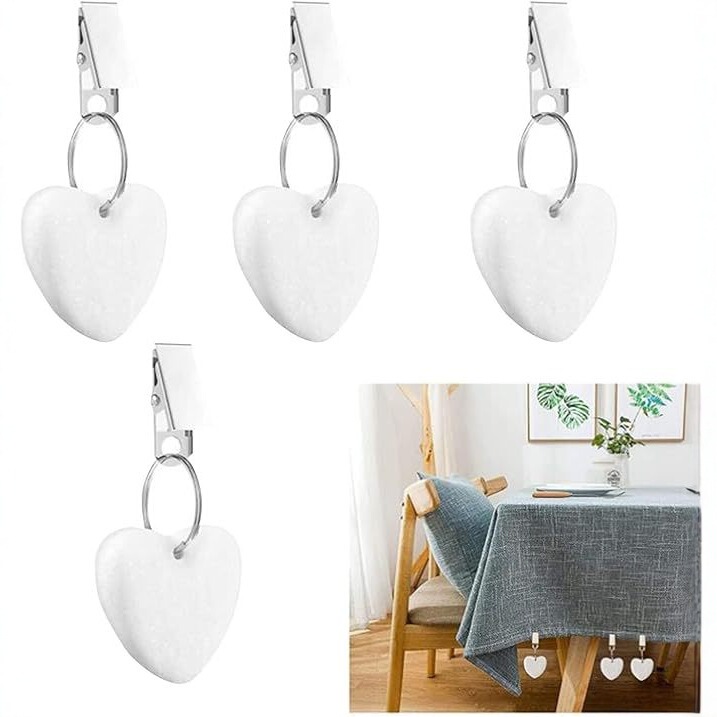 Tablecloth Pendant Tablecloth Clip Cross-border Heart-shaped Hanging Card Pendant Jewelry Marble Tablecloth Clip Tablecloth Pendant