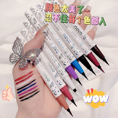 彩妝NOVO彩色眼線筆持久不暈染極細頭眼線液筆軟毛女初學者
