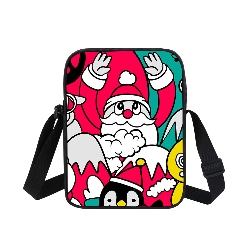 定制圣诞印花文创美术插画品牌伴手礼品展会活动斜挎手机包小挎包