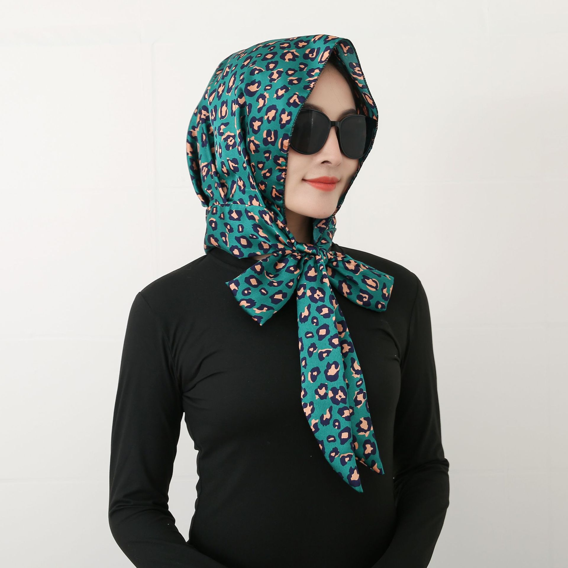 90g Weight Silk Scarf Classification Daily Occasion Satin Material Flower Pattern Summer, Spring Season Women's Gender Printing Design Elegant, Retro Style Women's Elegant Retro Flower Satin Printing Silk Scarf 12