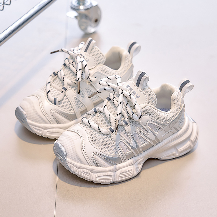 Zapatos deportivos de niñas otoño nuevo 2025 niños red popular zapatos de papá red transpirable zapatos casuales para bebés varones niños