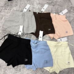 alo高货原标夏季新款华夫格针织女款休闲百搭运动健美短裤高腰