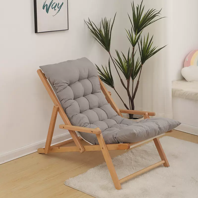 木质露营野餐折叠椅户外沙滩椅榉木帆布简易靠椅便携式折叠躺椅