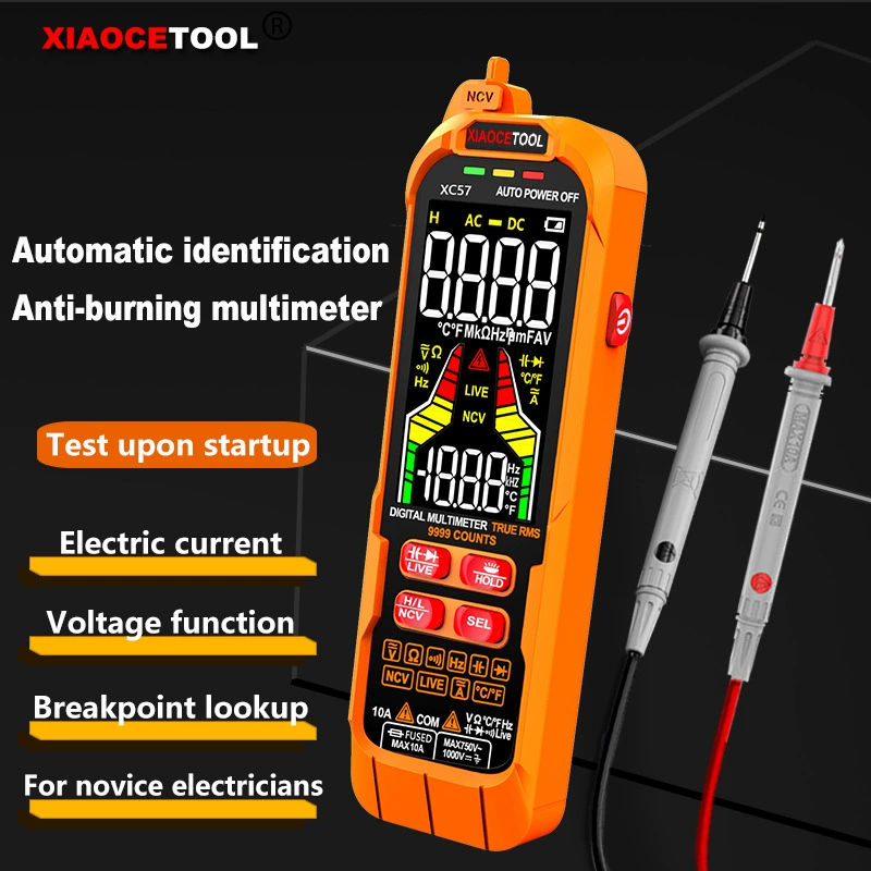 XIAOCETOOL автоматический мультиметр цифровой высокой точности полностью интеллектуальный антигоревший универсальный метр для технического обслуживания электрика