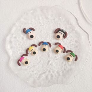 PVC soft rubber small head dog head diy accessories mobile phone case storage box shoe buckle decoration Cup refrigerator patch