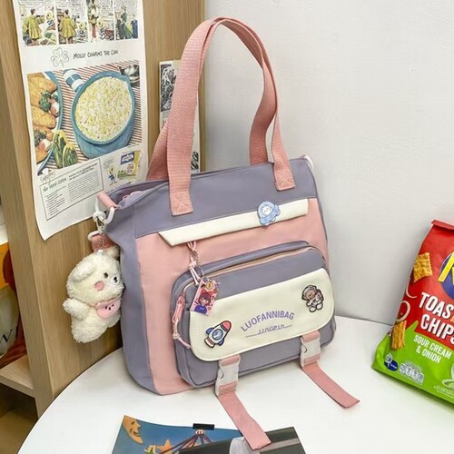 School season student backpack set Korean fashion junior high school schoolbag tutoring bag, large capacity two-piece backpack