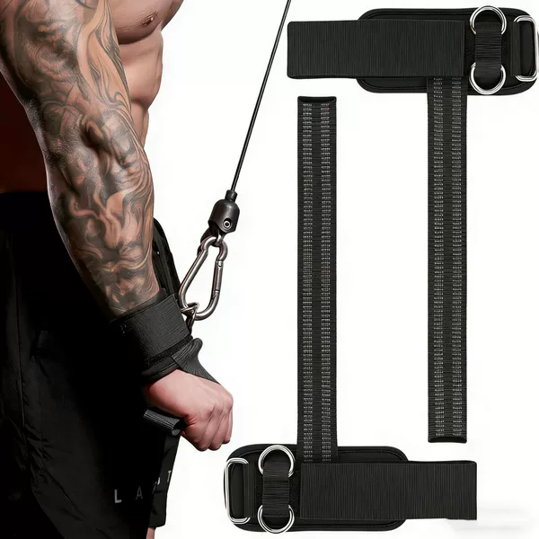 New Double D Buckle Anti-Slip Power-Assisted Pull-Up Grip Belt Fitness Strength Training Wristband Grip Belt for Men and Women