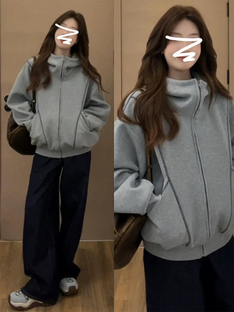 【现货纯棉华棉】连帽卫衣外套女2026新款春季今年流行爆款棒球服