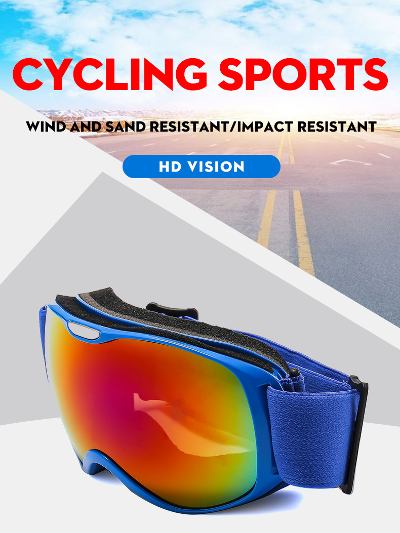 Children's colorful coated anti fog mountain skiing with mirror bag, outdoor windproof sand and snow goggles_voghion.com