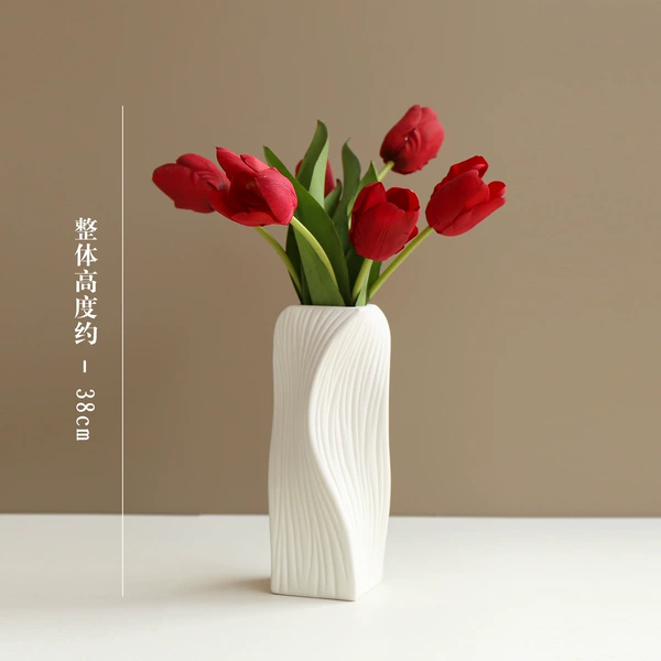 Large twist+6 branches of red tulip [fake flower set]