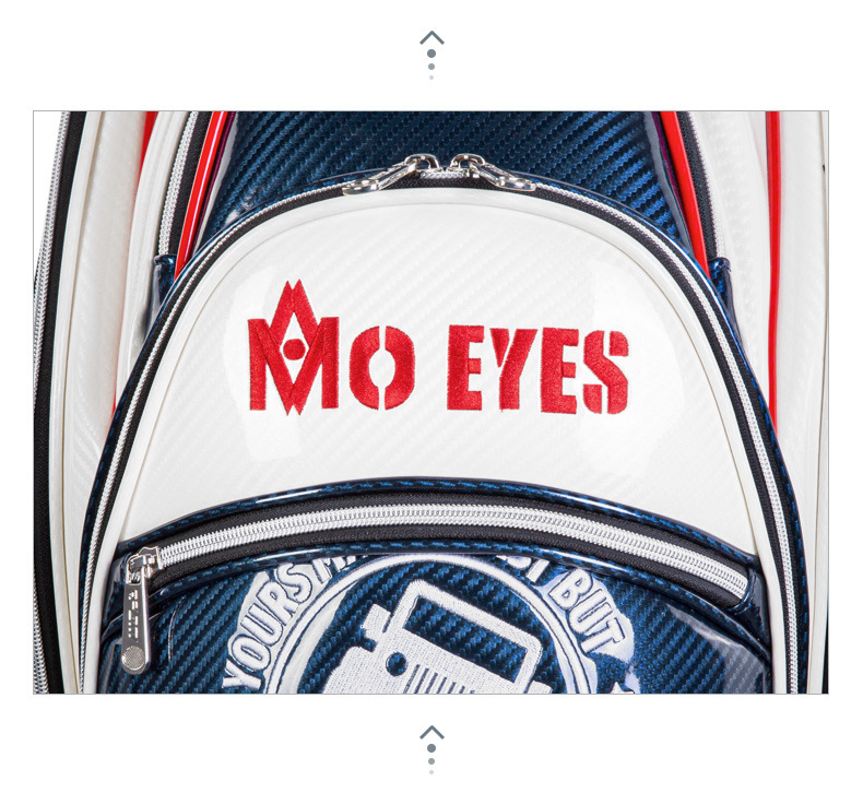 Túi golf PGM da pha lê thêu chống nước, nhẹ, đựng 13 gậy — Đen đỏ-đầu lâu, Xe đạp leo núi màu xanh trắng chi tiết 15