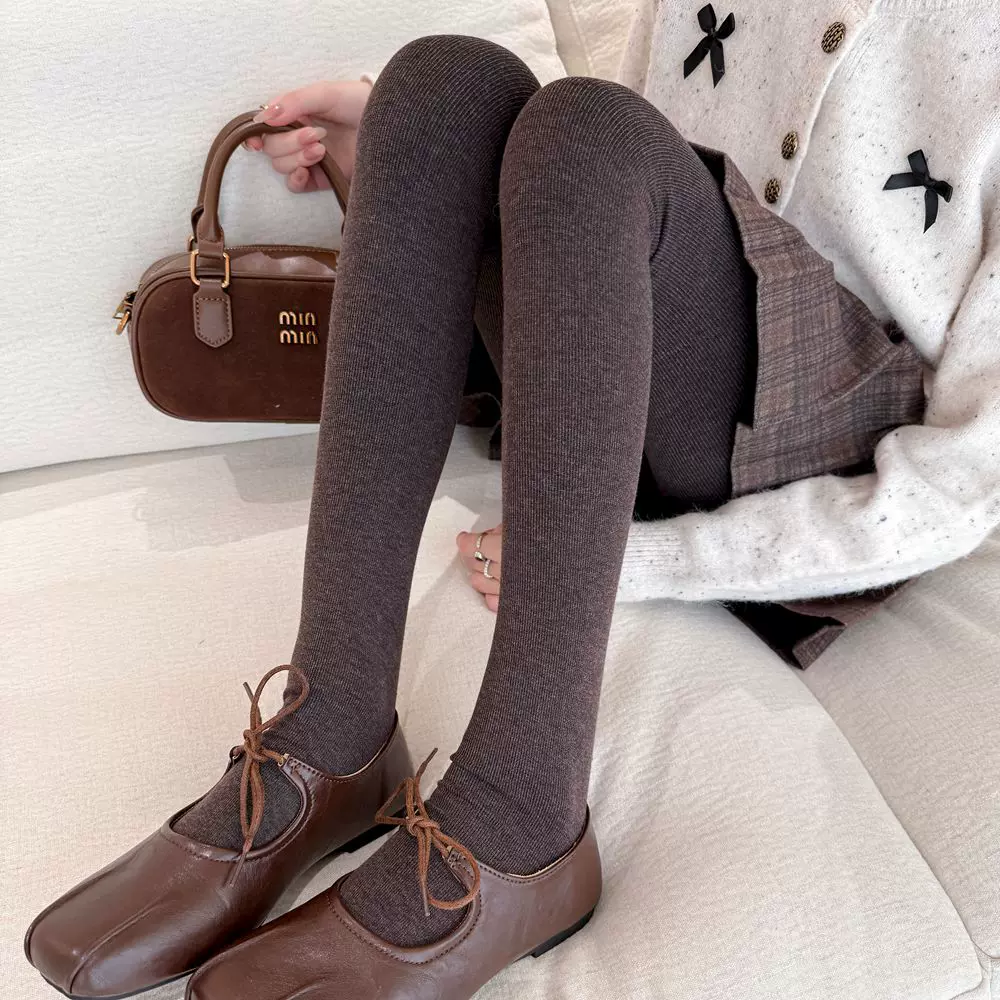 连裤袜批发少女外穿竖条纹显瘦百搭时尚打底袜秋冬龙爪毛打底裤