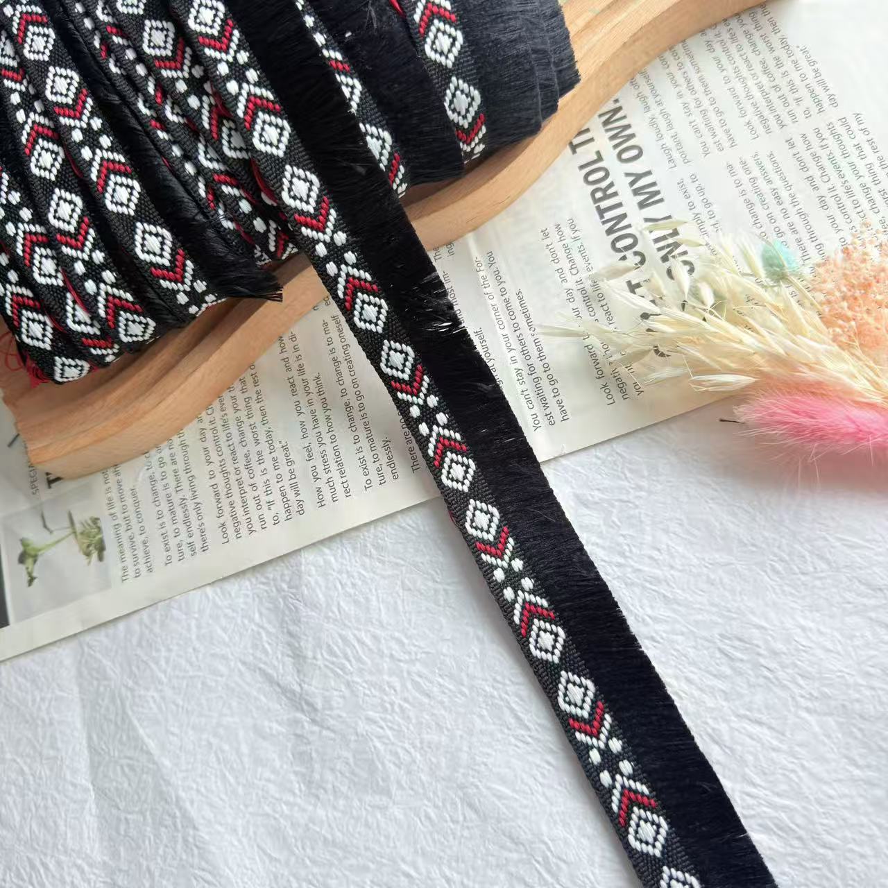 Ribbon nacional de color 3cm de ancho raspa de encaje decoración de cortinas hechas a mano DIY accesorios en stock image 6