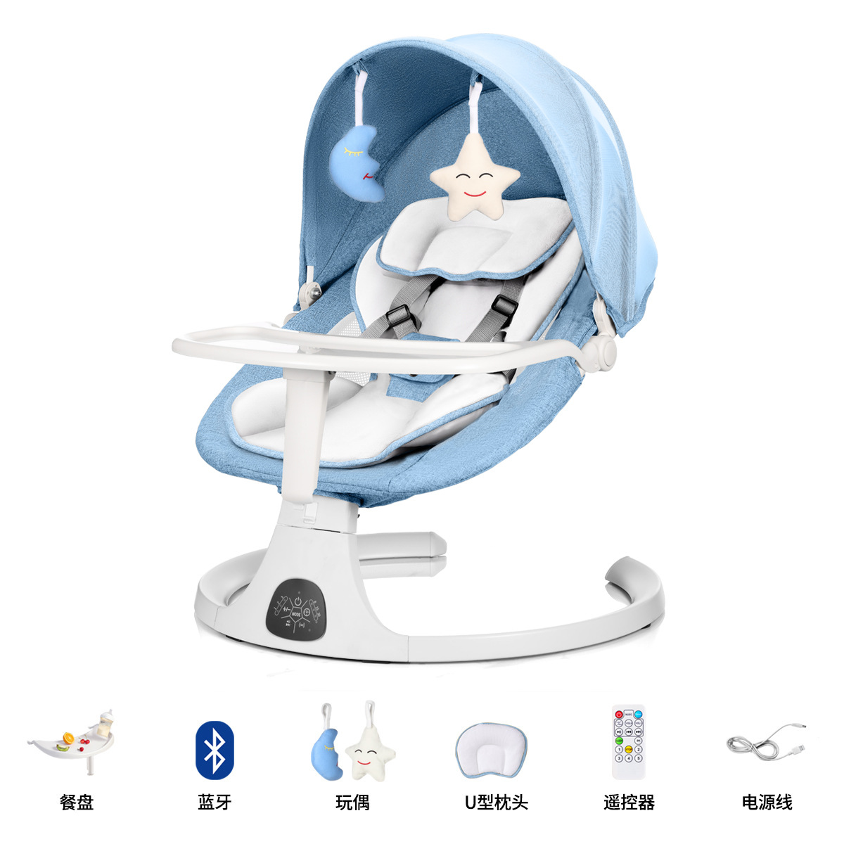 Silla de mecedora para bebés transfronterizos, silla de seda para bebés, artefacto para dormir, cuna eléctrica para niños, silla de relajación multifuncional