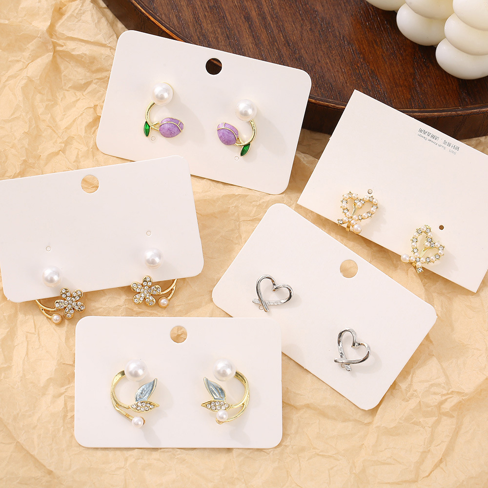 5g Weight 1 Pair Casual Simple Style Flower Bow Knot Inlay Alloy Rhinestones Earrings