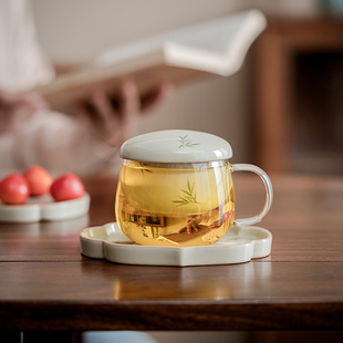 Ice Table Hand-painted Bamboo Portable Travel Cloth Bag Tea Set New Chinese Cloth Bag Storage Bag Express Cup with Pot Bearing