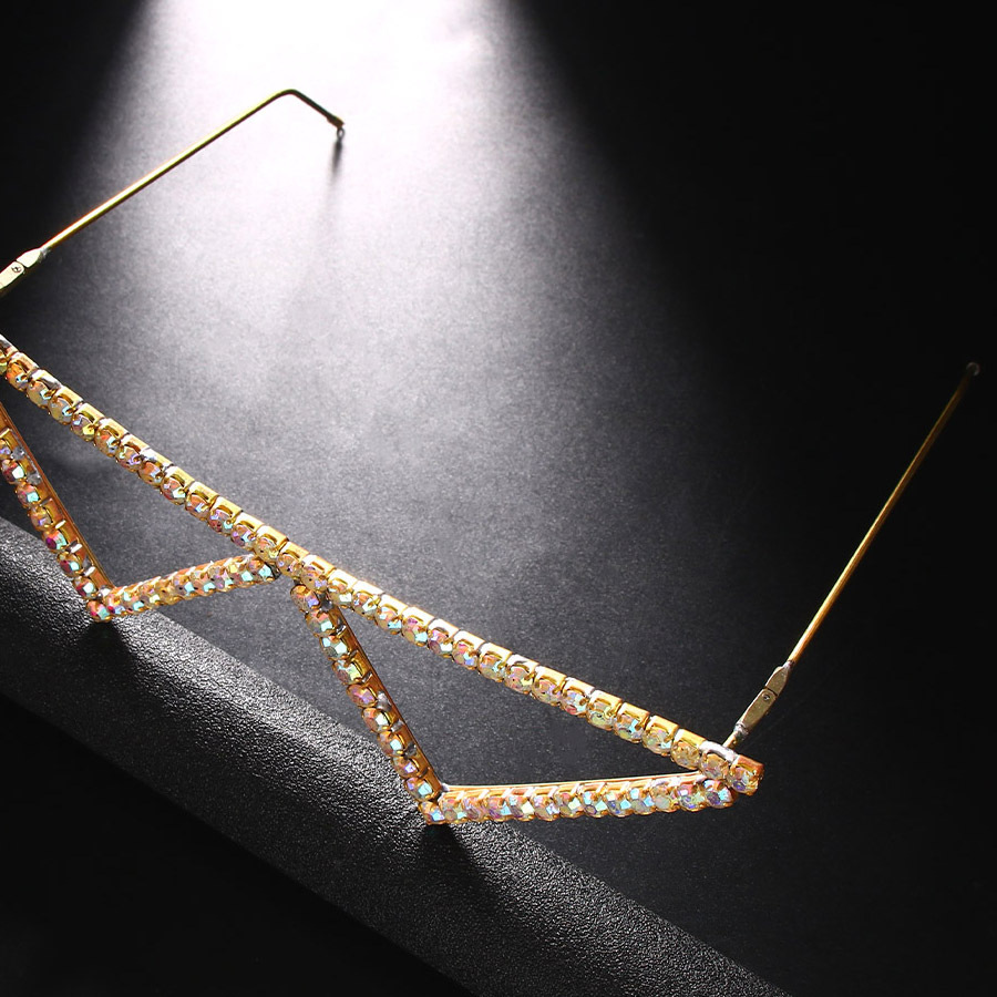 Gafas de color transfronterizas marco hueco de metal accesorios de hip hop Marco de gafas rhinestone europeo y americano Marco de gafas