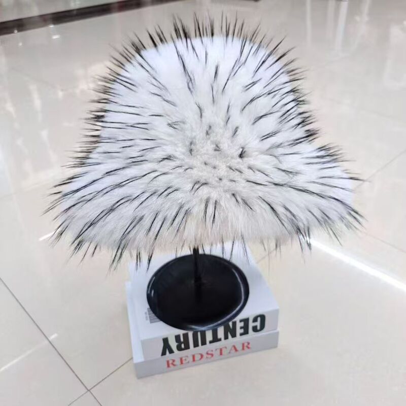 跨境冬上新加厚时尚仿皮草仿银蓝狐渔夫帽藏族帽保暖毛绒帽子成人|undefined