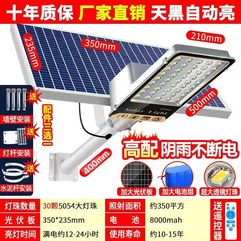 Nuevas farolas solares, luces de jardín al aire libre para el hogar, a prueba de lluvia y rayos de alta potencia, luces de calle de inducción de iluminación rural