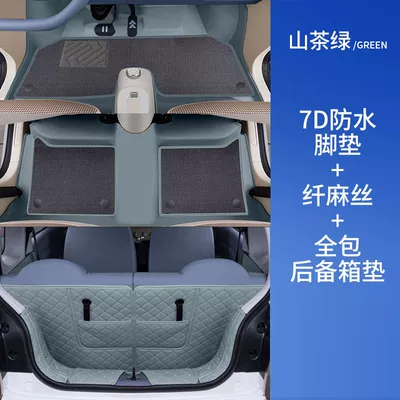 Cute Car Floor Mats, Universal Foot Pad - camellia-green-foot-pad-gray-fiber-linen-tail-box-all-inclusive-pentium-pony-7d-waterproof