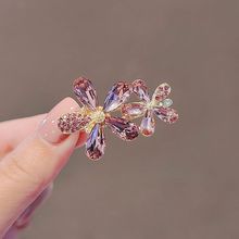 水晶花朵发夹2024新款韩版头饰发夹女侧边刘海夹发卡鸭嘴夹小卡子