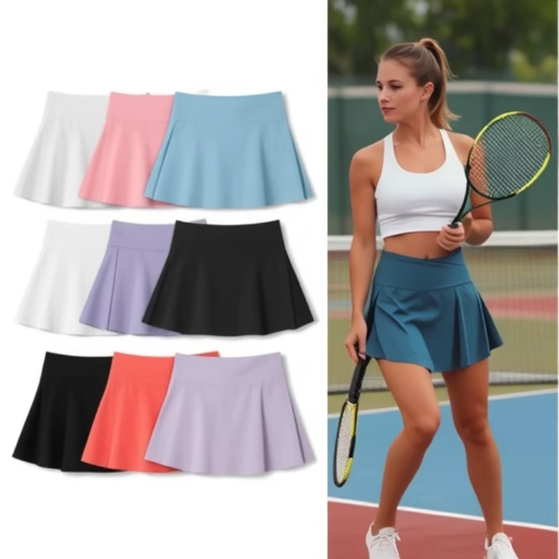 Cross-Border Popular Outdoor Sports Short Skirt Yoga Skirt Pants Tennis Skirt Clothing Fitness Clothing Running High Waist Yoga Clothing for Women