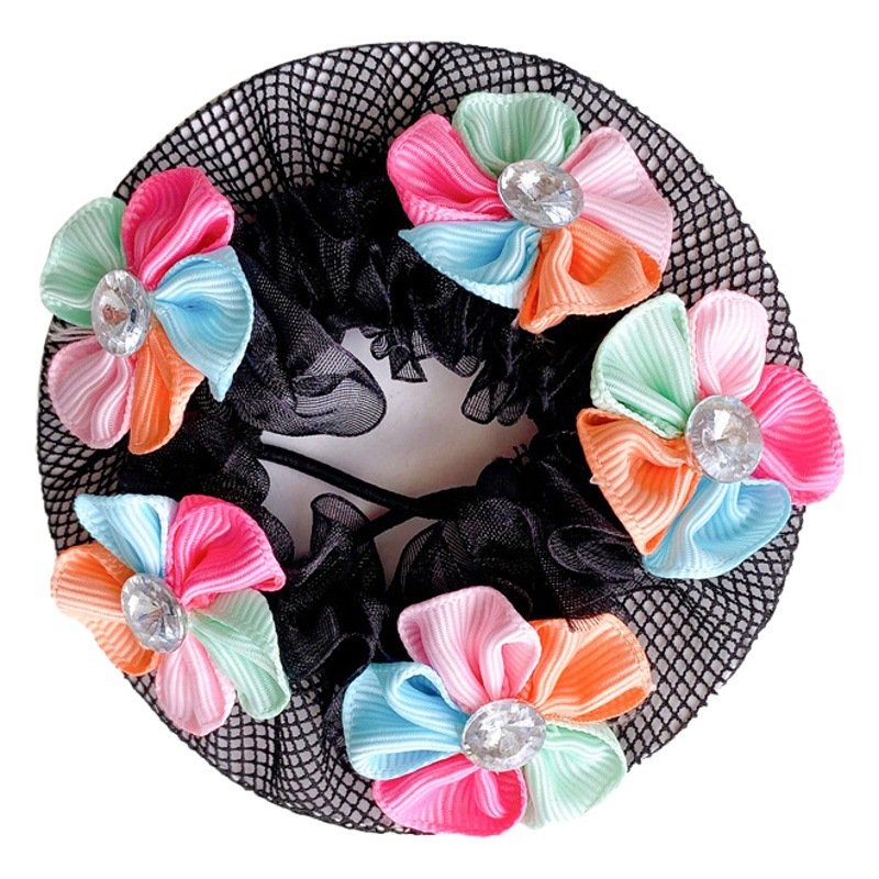 Children's Ballet Latin dancing hair net girls' dance grading hair net pocket head flower girls' ball head updo artifact