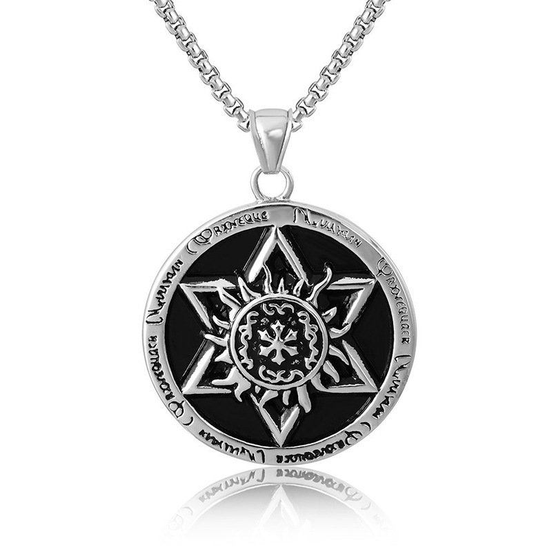 Collar de estrella de seis puntas, colgante de sol para hombre, foto callejera dominante y personalizada, accesorios de moda pequeños para colgar_voghion.com