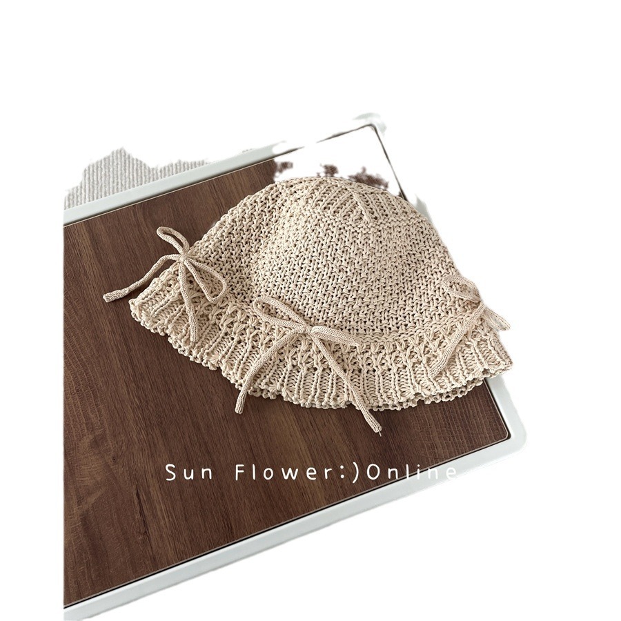 Neuer Fischerhut aus Grasflechten für Damen, Retro, hohl, Frühling/Sommer, Strandgrashut für kleine Gesichter, Show-Ins-Beckenhut_voghion.com