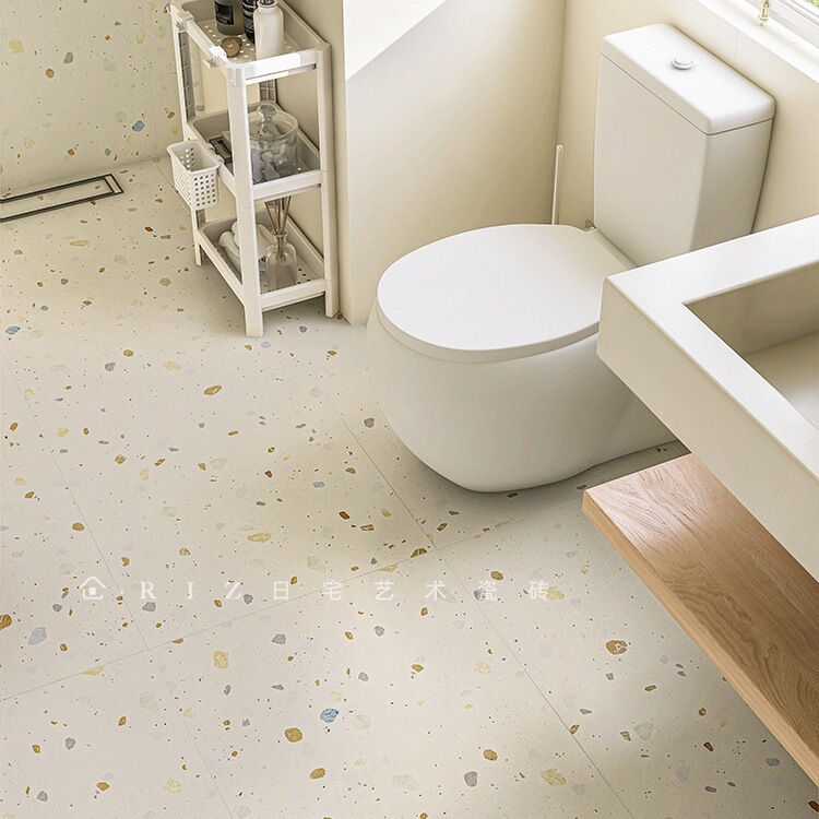 Tile Floor Tiles 600X600 Terrazzo Tiles Colorful Cream Style Bathroom Non-Slip B&B Kindergarten Toilet