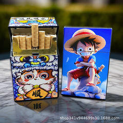写真から作成する中国風漫画プラスチック製タバコケース、20本入りタバコパック用漫画タバコケース、ワンタッチで開くタバコケース