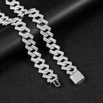 男女通用嘻哈满钻菱形古巴链15mm合金材质潮流时尚饰品项链批发