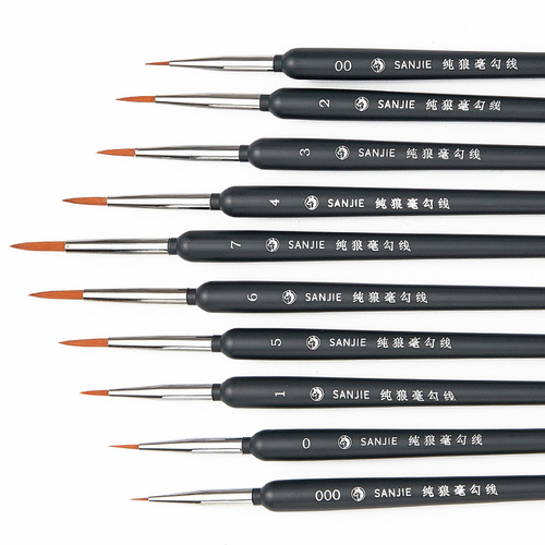 Cross-border Nail Art Liner Brush, Wolf-Hair Liner Brush for Chinese Painting, Watercolor & Gouache Coloring, and Oil Painting Outlining
