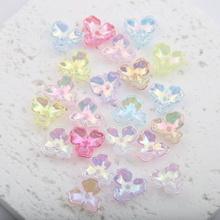 Three-Leaf Mini Acrylic Small Flower Petals DIY Accessories Handmade Headwear Shoes and Clothing Decorative Bracelet Material