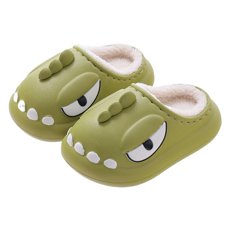 Zapatillas de algodón para niños invierno niños Eva caca sensación bolsa talón impermeable antideslizante forro de lana caliente bebé Zapatillas de algodón