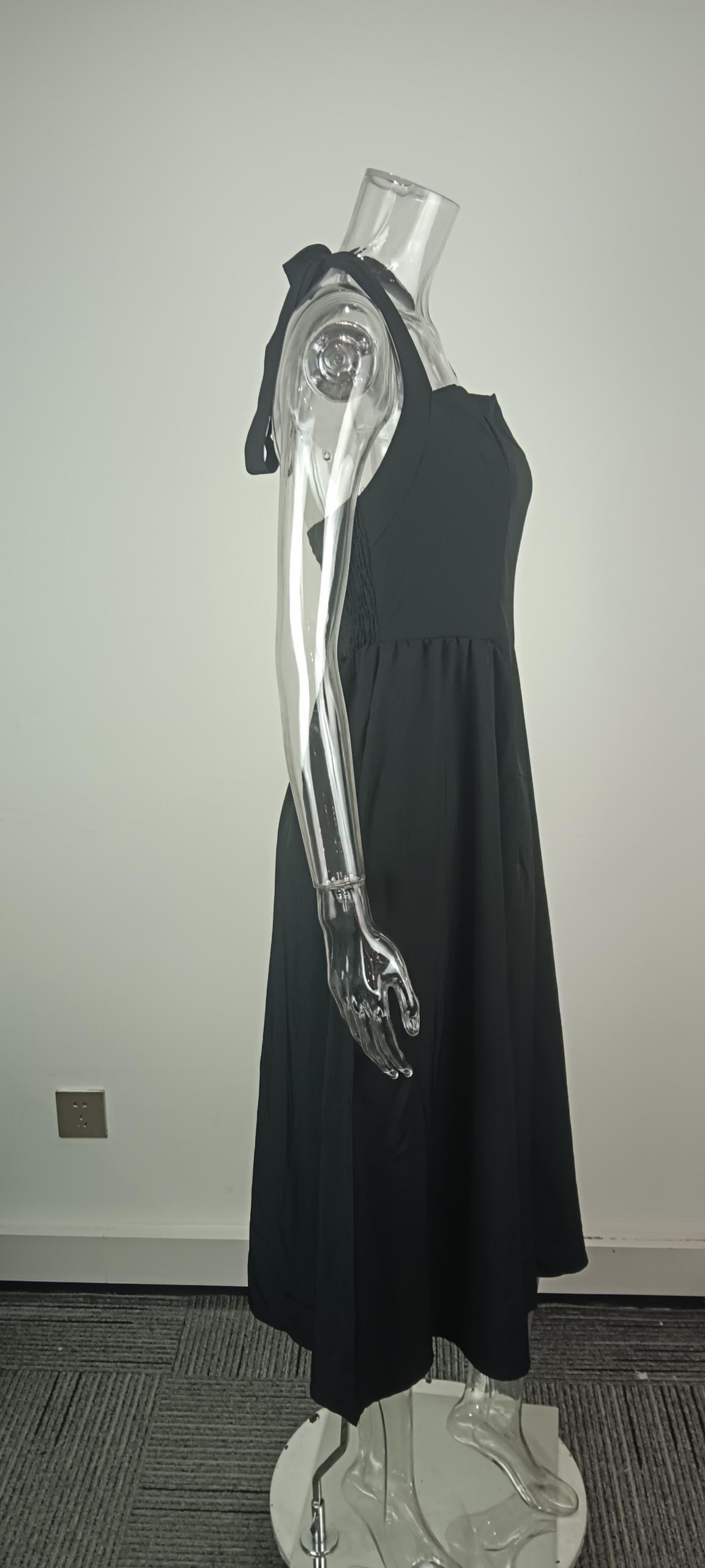 2026 Cross-Border Foreign Trade Women's Clothing European And American Spring New Fashion Elegant Wide Strap Halter Neck_ecoleips.com
