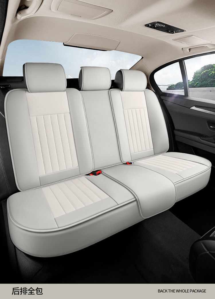 Fully Enclosed Car Seat Cushion, Summer Breathable and Wear-Resistant Nappa Leather, Five-Seater Car for Men and Women, Suitable for All Seasons