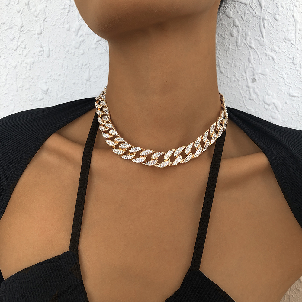 N8880 European and American Internet Hot Exaggerated Necklace Female Temperament and Fully-Jewelled 