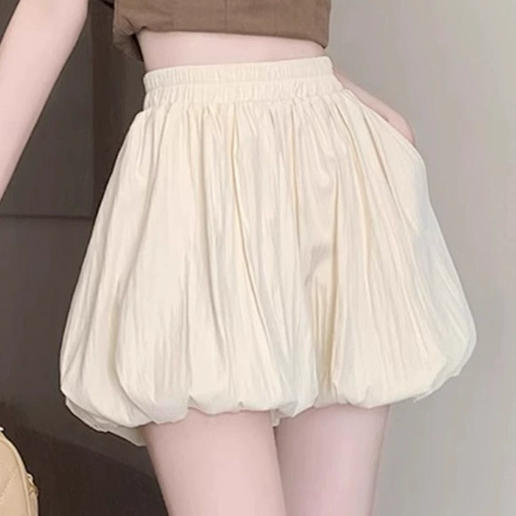 Широкие брюки с цветочным принтом и юбкой для женщин, летние тонкие свободные утягивающие брюки трапециевидной формы, повседневные брюки-тыквы, пышные шорты-фонарики