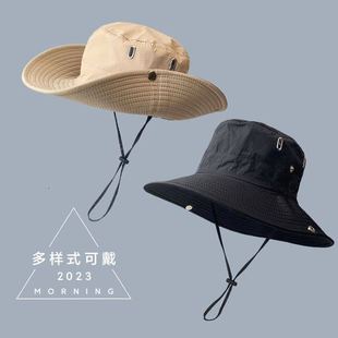 Western Cowboy Hat for Men and Women in Summer Outdoor Mountaineering and Camping Style Waterproof Quick-Drying Fisherman Hat Japanese Style Sunshade and Sun Protection Hat