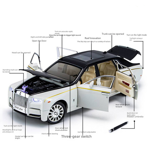 Trade 1:24 Phantom Alloy Model Car Car Accent Children's Toy Car Simulation Car Model Wholesale Live Streaming