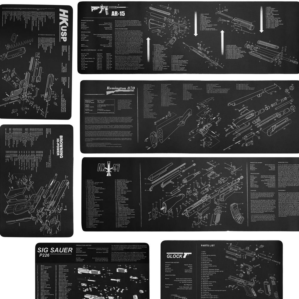 Cross-border single-sided resin gun pad large and medium size non-locking mouse pad gun structure pattern cleaning pad wholesale