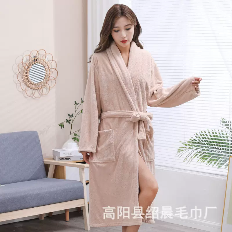 厂家批发珊瑚绒吸水浴袍家居服睡衣