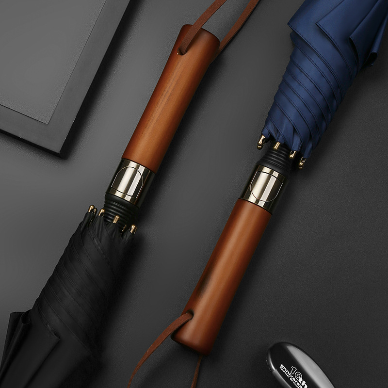Wooden Handle Classy Business Umbrella Men's Large Golf Umbrella Sunny Umbrella Business Umbrella Advertising Umbrella Gift Umbrella Can Print Logo