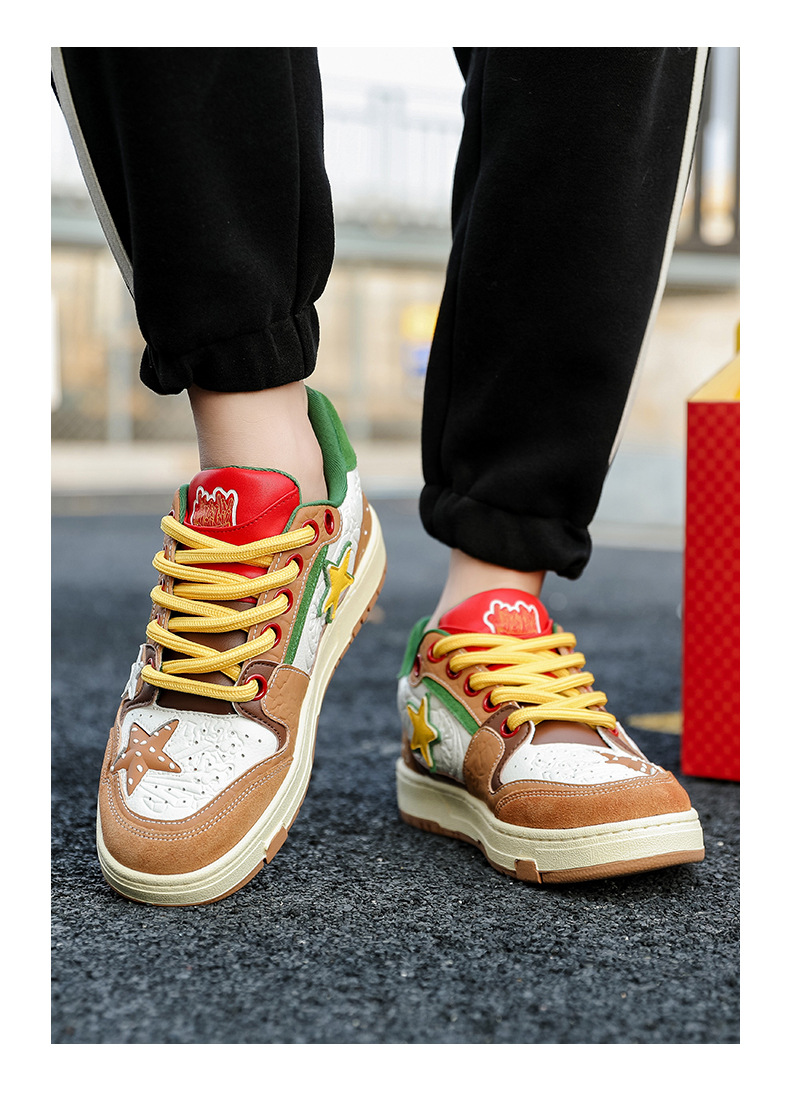 Damenschuhe Nischendesign Damenschuhe White Deer im gleichen Stil Hamburger Sternschuhe Nationaler Trend dicke Unterseite vielseitige Freizeit-Sneaker für Damen_voghion.com