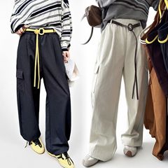 学生秋冬斜纹钛金棉工装裤降落伞裤男女休闲抽绳直筒束脚裤