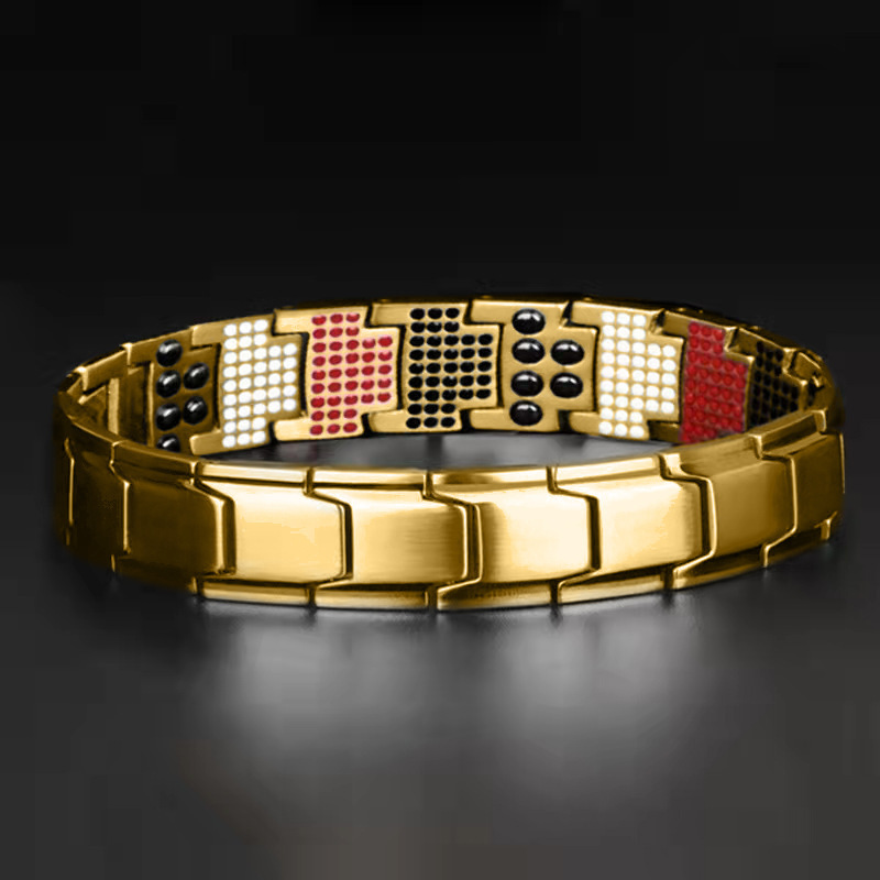 1 Piece Quantity Daily Occasion Fashion Geometric Alloy Enamel Inlay Magnet Men's Bracelets Men's Chain Bracelets