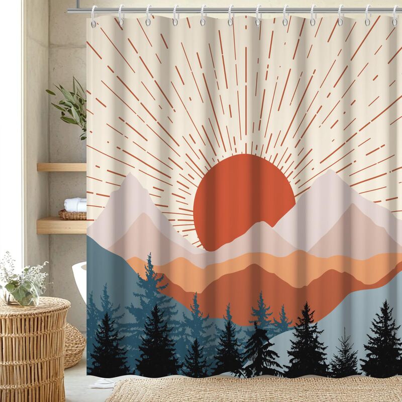 Cross-border foreign trade medieval bohemian style shower curtain, waterproof and mildew-proof partition for bathroom, thickened shower curtain Cross-border foreign trade medieval bohemian style shower curtain, waterproof and mildew-proof partition for bathroom, thickened shower curtain