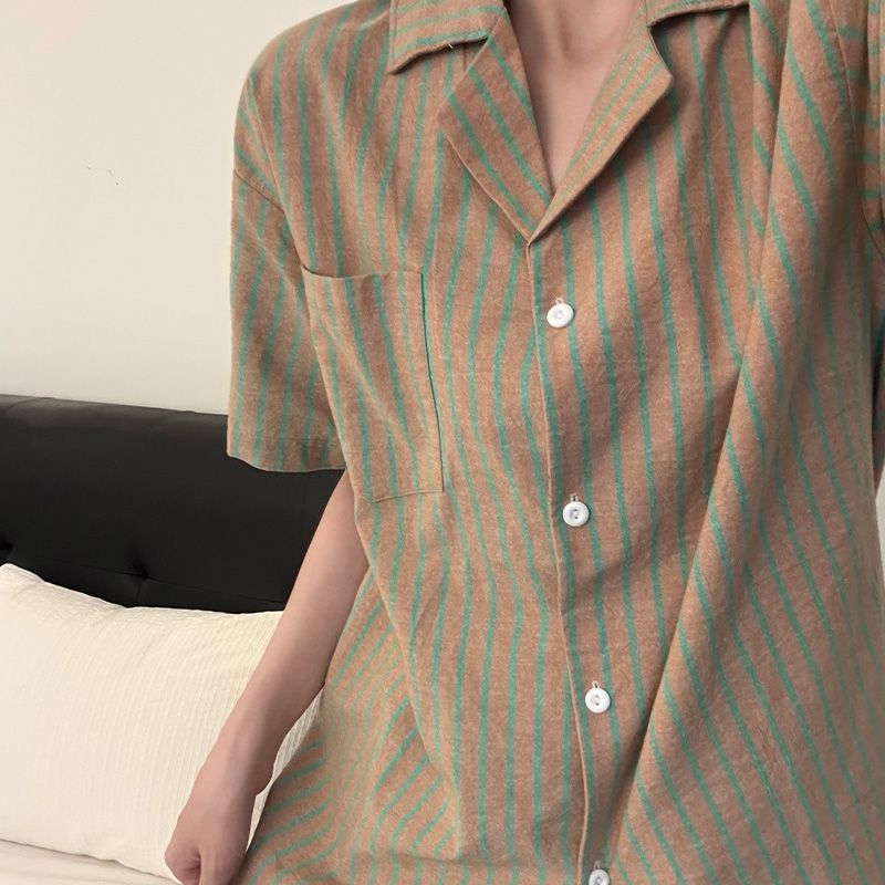 120G nubes de algodón pijama de mangas cortas pantalones cortos de dos piezas set de ropa para el hogar comercio exterior transfronterizo orden tiktok mujer verano